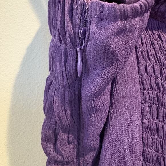 Y2K Fairy Whimsigoth Dress XS Purple Cocktail Party Layered Ruched Mini VILA - Picture 9 of 13